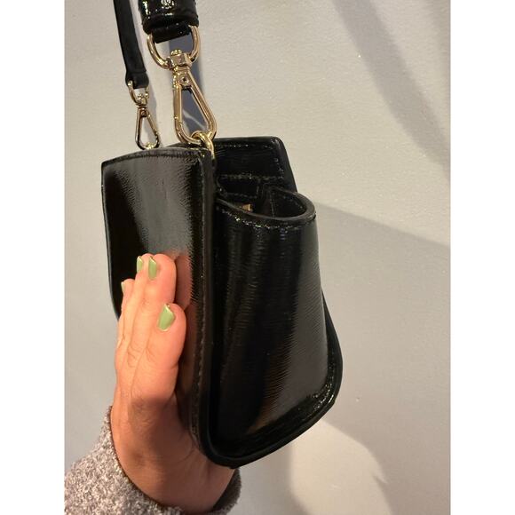 Michael Kors Black Patent Leather Mini Crossbody Bag - Picture 2 of 5